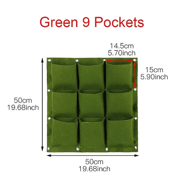 Wall Hanging Planting Bag Multiple Pockets Grow Bag Planter Vertical Garden Vegetable Living Bonsai Flower Plant Pot Home Supply