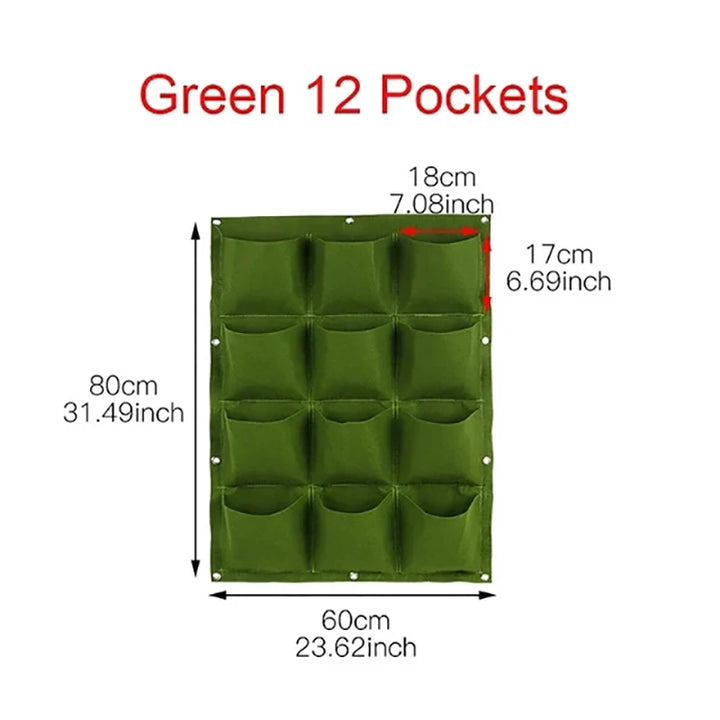 Wall Hanging Planting Bag Multiple Pockets Grow Bag Planter Vertical Garden Vegetable Living Bonsai Flower Plant Pot Home Supply