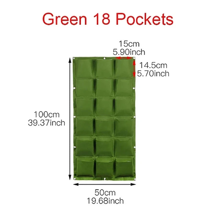 Wall Hanging Planting Bag Multiple Pockets Grow Bag Planter Vertical Garden Vegetable Living Bonsai Flower Plant Pot Home Supply