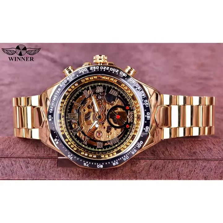 Luxurious Dial Men's Automatic Mechanical Watch - Smooth Hollow Back Design, Stainless Steel Strap, Ideal Gift for Business and Casual Wear, Ideal for Birthday, Parties and Special Occasion, Business Casual Watch | Smooth Wat