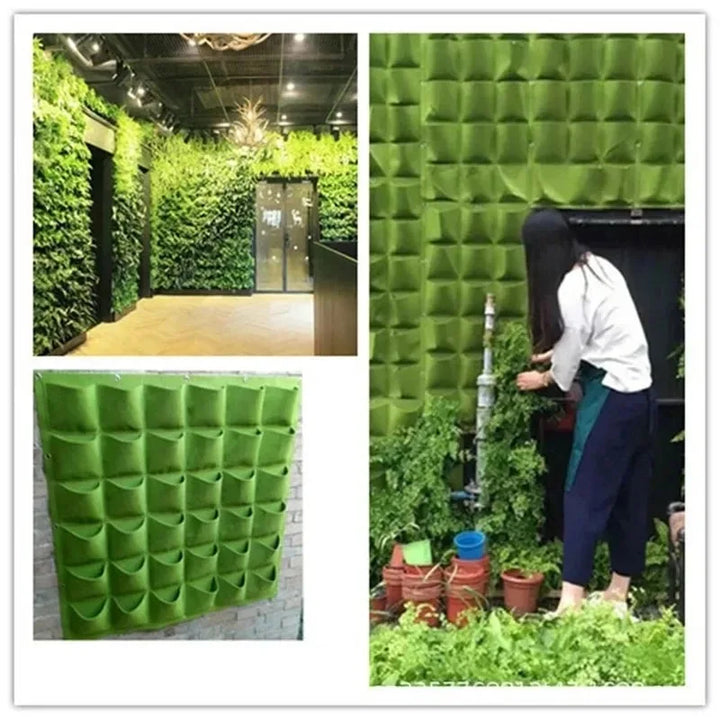 Wall Hanging Planting Bag Multiple Pockets Grow Bag Planter Vertical Garden Vegetable Living Bonsai Flower Plant Pot Home Supply