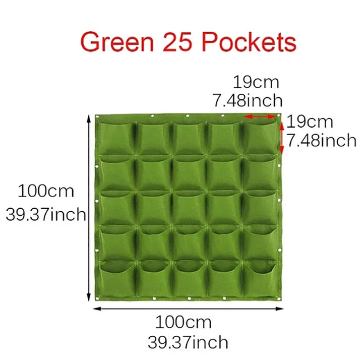 Wall Hanging Planting Bag Multiple Pockets Grow Bag Planter Vertical Garden Vegetable Living Bonsai Flower Plant Pot Home Supply