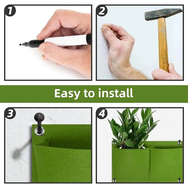 Wall Hanging Planting Bag Multiple Pockets Grow Bag Planter Vertical Garden Vegetable Living Bonsai Flower Plant Pot Home Supply