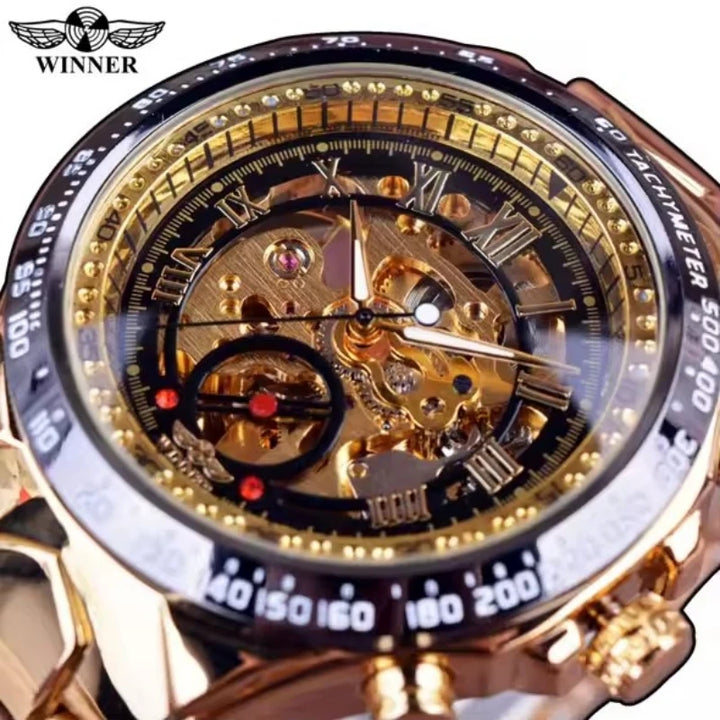 Luxurious Dial Men's Automatic Mechanical Watch - Smooth Hollow Back Design, Stainless Steel Strap, Ideal Gift for Business and Casual Wear, Ideal for Birthday, Parties and Special Occasion, Business Casual Watch | Smooth Wat